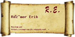 Römer Erik névjegykártya